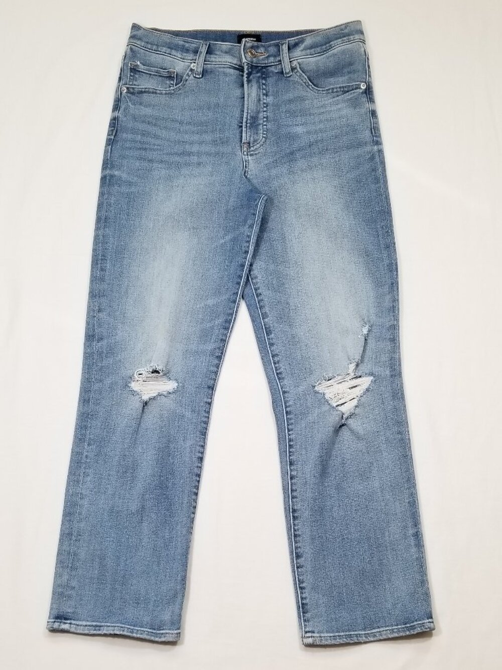 EXPRESS Straight Ankle Jeans High Rise Hyper Stretch 7153E2MD